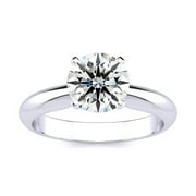 SuperJeweler 1 1/2 Carat Lab Grown Diamond Solitaire Ring In Sterling Silver For Women