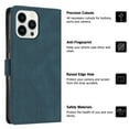 thumbnail image 5 of Wallet Case for iPhone 12/12 Pro, PU Leather Flip Case Card Slots Holder, Anti-falling Anti-fingerprint Classic Kickstand Book Folding Folio Cover with Wrist Strap for iPhone 12/12 Pro, Blue, 5 of 10