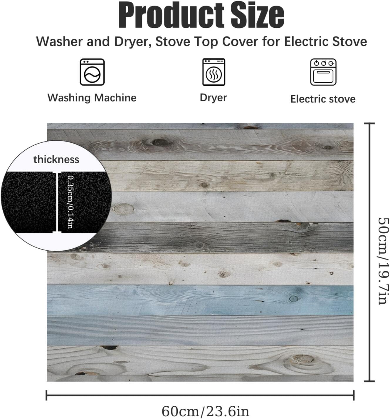 Washer and Dryer Covers for the Top 23.6" X 19.7", Washer and Dryer Top Protector Mat, Non Slip Washing Machine Dust Cover Pad for Laundry Room Kitchen Home Decor