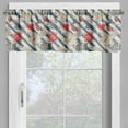 thumbnail image 4 of Ambesonne Nautical Valance & Curtain, Grunge Wheel Heart, 55"x30", Beige Red Blue, 4 of 7