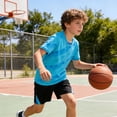 thumbnail image 3 of Adarl Boys Athletic Shorts Set 2 Piece Quick Dry Short Sleeve T-Shirt and Mesh Shorts Soccer Set Sizes 4-14 Years, 3 of 5