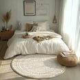 thumbnail image 2 of Pentantan 4'x4' Vintage Round Area Rugs, Machine Washable Living Room Rug, Soft Moroccan Indoor Carpet for Bedroom, Brown, 2 of 7