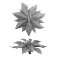 thumbnail image 4 of Banberry Designs Adornos Navideños De Flores De Pascua – Juego De 24 Clips De Pascua Con Purpurina Plateada – Cada Uno Mide 4 Pulgadas De Profundidad – Decoraciones Navideñas – Accesorios Florales Dec, 4 of 4