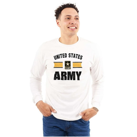 United States Army Star Logo Ribbon Unisex Plus Size Long Sleeve Shirt Brisco Brands 2X