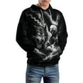 thumbnail image 3 of LAOLIUSN Men's 3d Print Wolf And Bald Eagle Graphic Hoodie Animal Themed Sweatshirt, S-4XL, 3 of 7