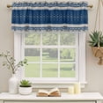 thumbnail image 2 of 2 Pack Navy Blue Boho Valances for Windows Bedroom Living Room Window Treatments, Vintage Ethnic Tribe Abstract Art Rod Pocket Valance Drapes Short Kitchen Curtains Over Sink 42"x18", 2 of 8