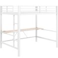 thumbnail image 4 of Full Size Metal Loft Bed With Gaming Desk And Led, White - Strong Construction, Design Frame Led , Versatile, Ample Space, 4 of 7