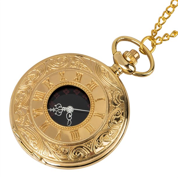 Rowena J Gold Plated AntiTarnish Pocket Watch with Small Openface