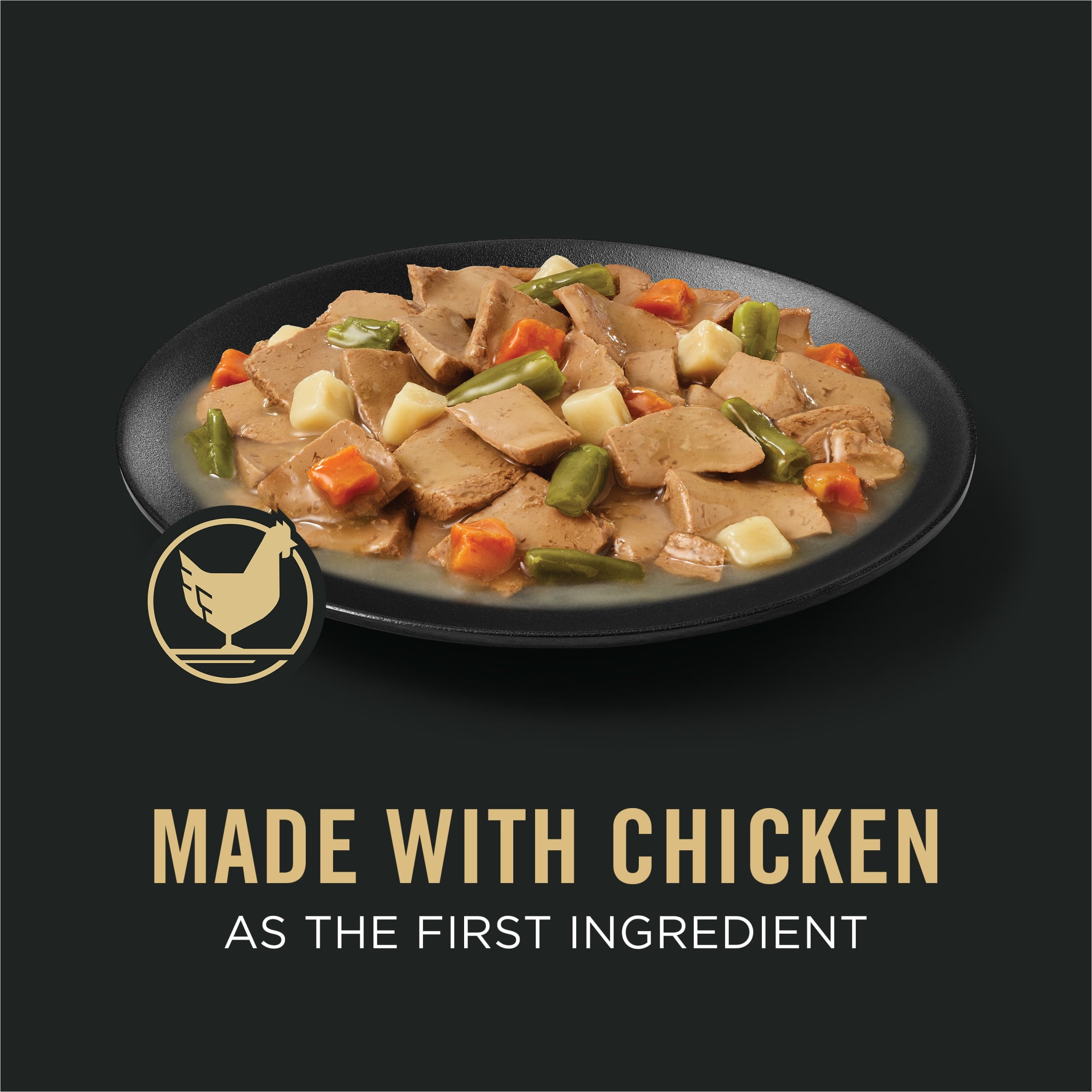 Purina Pro Plan Complete Essentials Slices Chicken and Vegetables Entree in Wet Dog Food Gravy, 13 oz Can