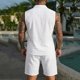 thumbnail image 3 of Ceisia Men's Loose Fit Linen 2-Piece Set Sleeveless Button-Down Shirt with Elastic Waist Drawstring Shorts Gifts, 3 of 7