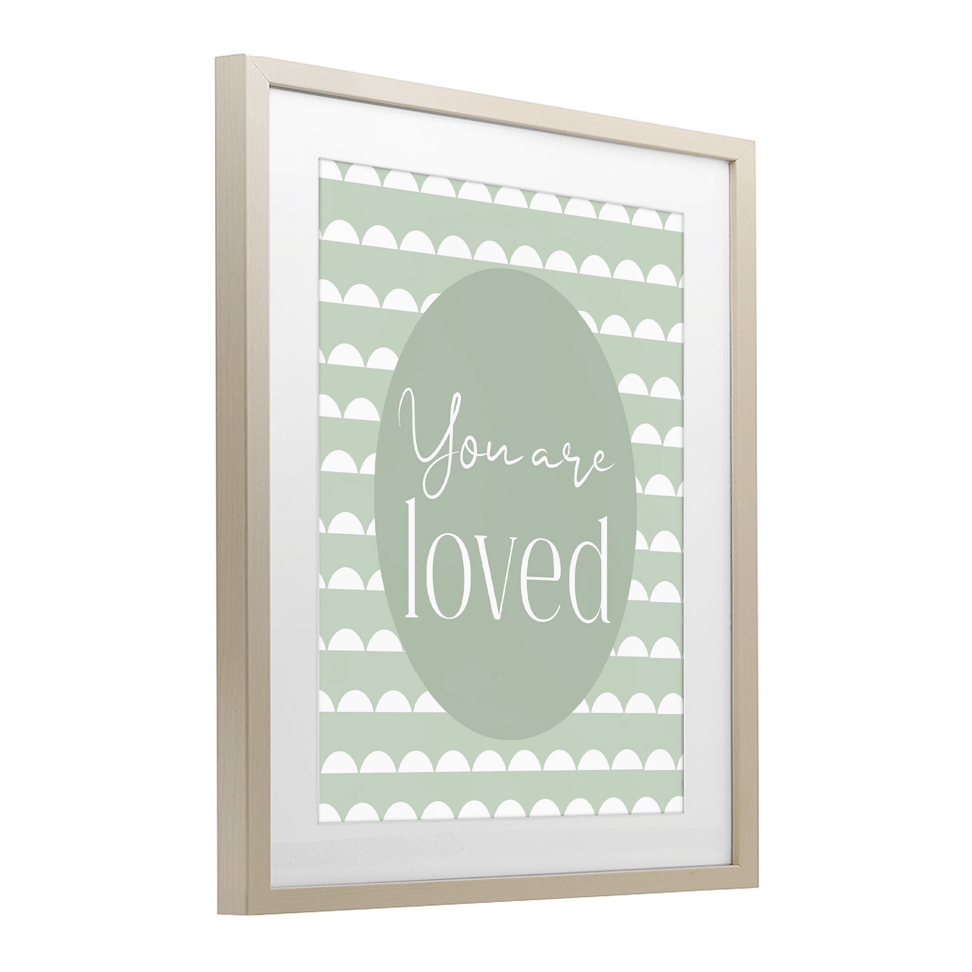 Stupell Industries You Are Loved Light Green Birch Framed Print Under Glass, design by Christine Simpson Art