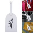 thumbnail image 3 of Etiqueta de equipaje de cuero con diseño de mármol, tarjetero de identificación para maleta, etiqueta de embarque de viaje Blanco y Plata, 3 of 9