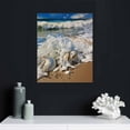 thumbnail image 4 of ONETECH Beach Waves Wall Art Ocean Decor Sands Seashell Starfish Nature Pictures Blue Canvas Artwork Turquoise Wall Art for Bathroom Bedroom Living Room Office Kitchen Wall Decor, 4 of 4