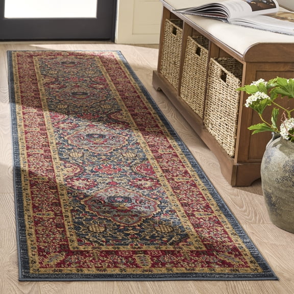 Safavieh Mahal Napier Oriental Runner Rug, Navy/Red, 2'2" x 8'