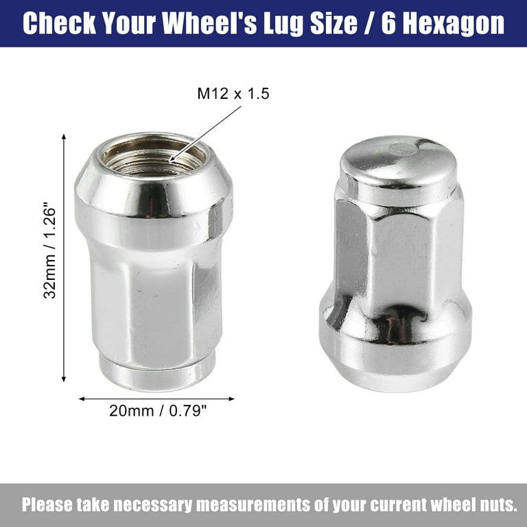 Unique Bargains 1 Set M12x1.5 Car Wheel Heptagon Lug Nut