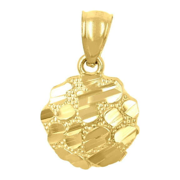 10k Yellow Gold Womens Nugget Fashion Charm Pendant for Women