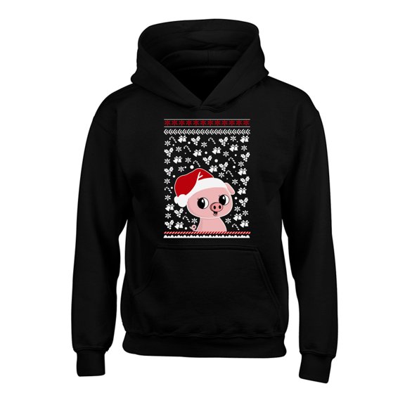 Awkward Styles Xmas Hoodies for Kids Youth Pig Christmas Pattern Sweatshirt