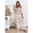thumbnail image 1 of LSLJS Robe d'Été Mode Femme Épaules Droites Imprimé Manches Courtes Longueur Cheville, Robe d'Été Plage, 1 of 9