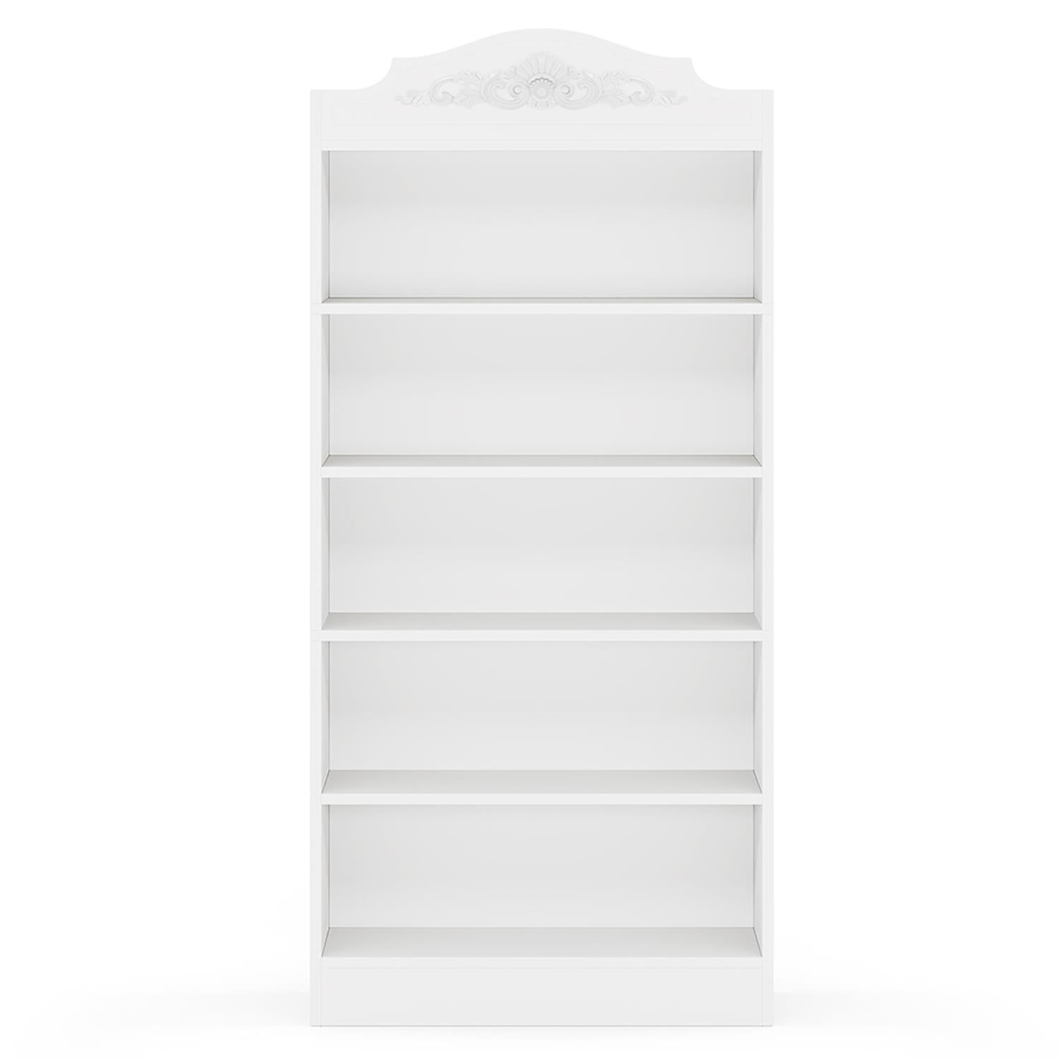 Demi Bonn 6 Tier Bookcase with Storage Shelves, Wood Bookshelf Storage Organizer, 72" Tall Display Standing Shelf Unit for Bedroom, Living Room, White