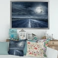 thumbnail image 3 of Designart 'Cloudy Full Moon Over Asphalt Road II' Nautical & Coastal Framed Art Print, 3 of 4