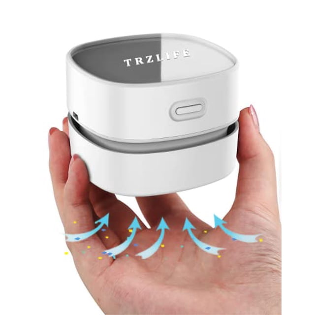 TRZLIFE Table Vacuum Cleaner, Upgraded Mini Desktop Vacuum Rechargeable Battery Energy Saving with auto Power-Off High Endurance Stronger Material to Suck up Crumbs Dusts Hairs in Office K