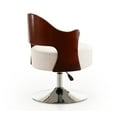 thumbnail image 5 of Bopper White and Polished Chrome Faux Leather Adjustable Height Swivel Accent Chair (Set of 2), 5 of 6