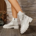 thumbnail image 4 of Women's Chelsea Ankle Boots Round Toe Fashion Platform Dress Boots Chunky Heel Lug Sole Slip on Booties Shoes, 4 of 7