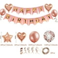 39pcs Rose Gold Latex Balloon Happy Birthday Banner Birthday Party