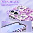 thumbnail image 3 of Casetego Phone Case for iPhone 16,Colorful Retro Oil Painting Print Flower Design Cute Floral Blossom Phone Cover Stylish Protective Phone Case for Girls Women,Purple, 3 of 8