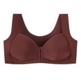 thumbnail image 4 of Fiaer Women Front Closure Bras Wirefree Push up Full Coverage Back Smooth Wide Shoulder Straps Bra Brown 95D, 4 of 8