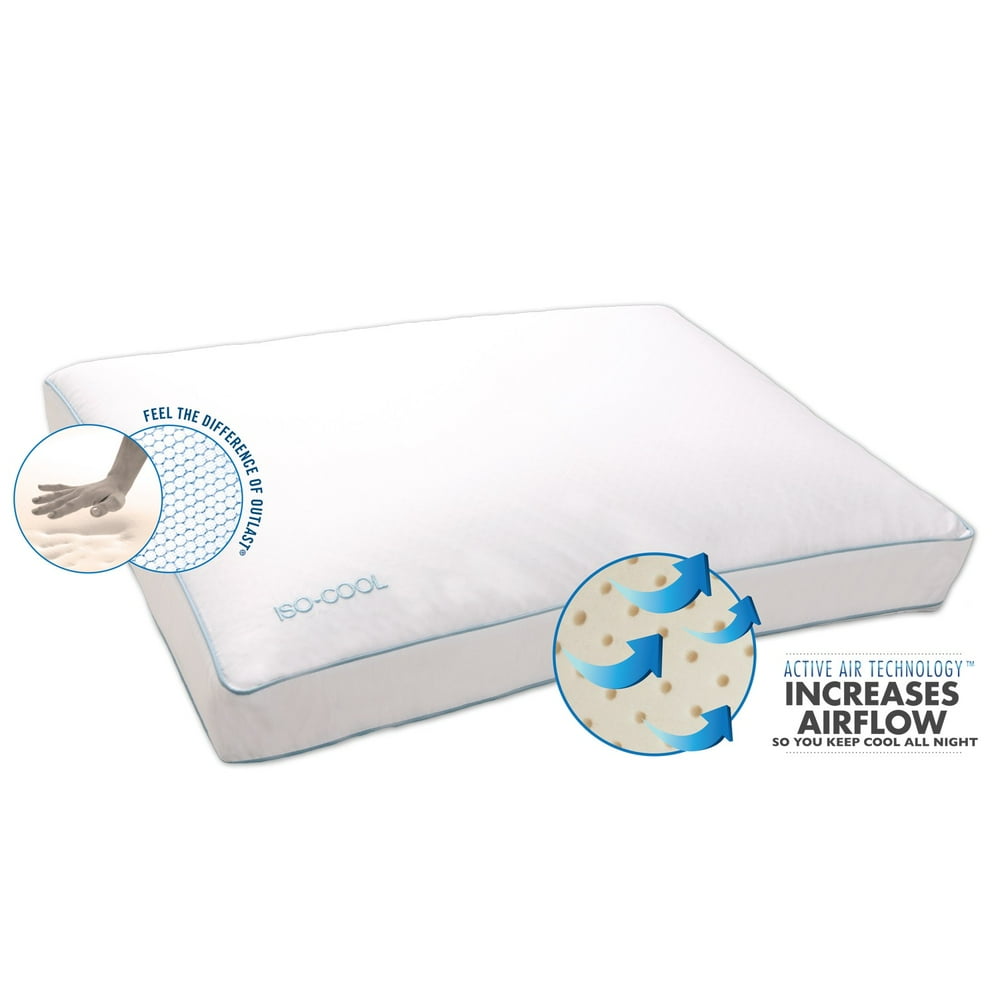 IsoCool Side Sleeper Visco Elastic Bed Pillow with Outlast Cover
