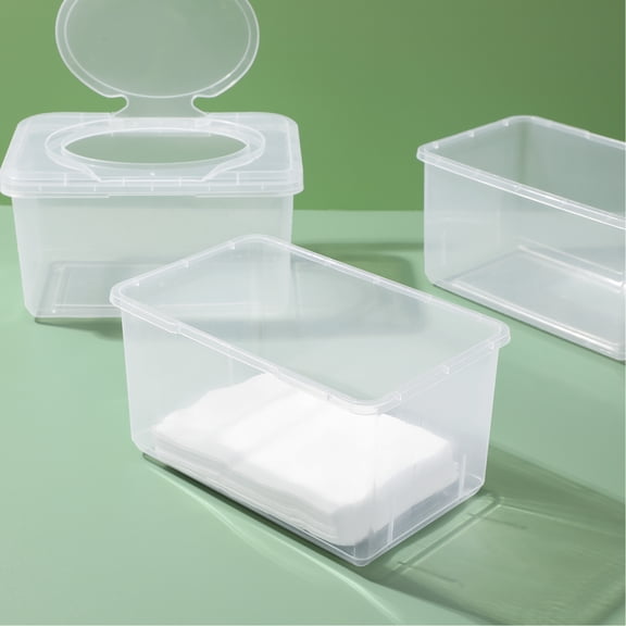 ibasenice 3-Pack Clear Wet Wipes Case Portable Lightweight Holder for Travel and Home Storage Organization