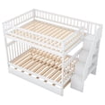 thumbnail image 5 of Tcbosik Full Over Full Bunk Bed With Trundle And Staircase,White, 5 of 9