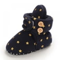 thumbnail image 5 of Newborn Infant Baby Cotton Booties With Gripper Soles, Soft Sole Stay-on Baby Shoes Ankle Crib Shoes Toddler First Walkers Winter Christmas Booties(Stars Print), 5 of 9
