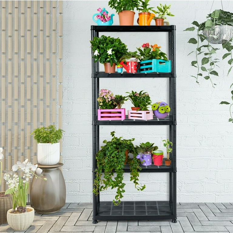 Gymax 5-Tier Storage Shelving Freestanding Heavy Duty Rack Gymax 5-Tier Storage Shelving Freestanding Heavy Duty Rack