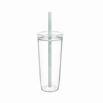 Leak-Proof Straw Cup Reusable BPA-Free Plastic Tumbler for Cold Drinks Juices Smoothies Iced Coffee Tea Perfect for Daily Use Home Office Picnics Gatherings Lightweight Durable Easy to Clean 600ml, A
