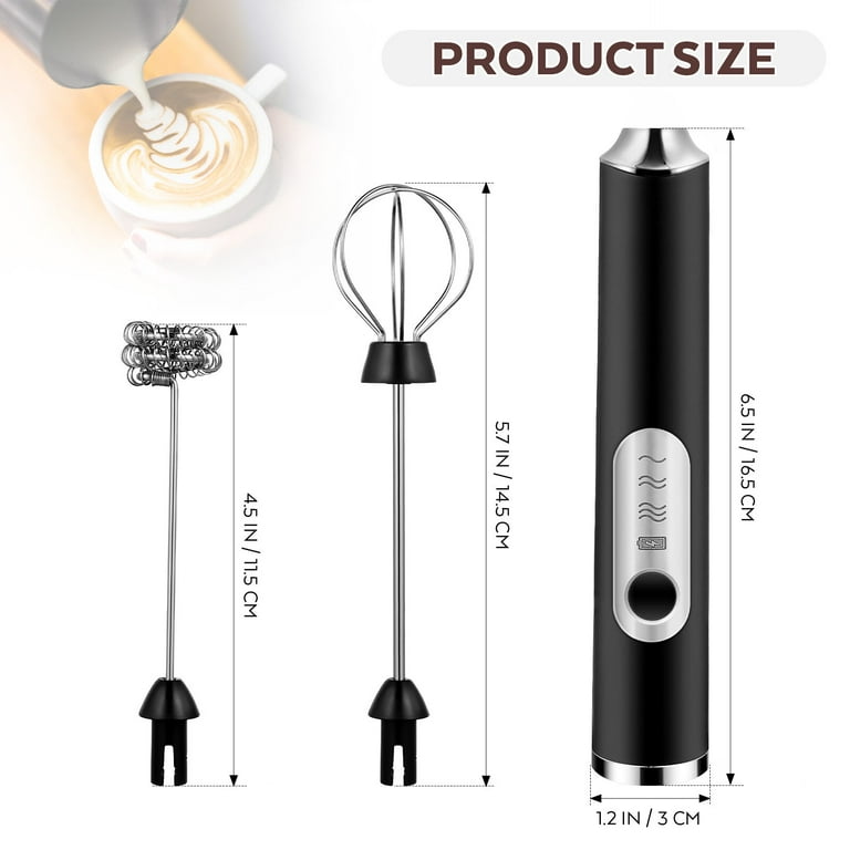 Mini Electric Whisk, Milk Frother Handheld Foam Maker Egg Beater with Wire  Whisk and Spring Whisk for Mixing Milk, Eggs and Coffee