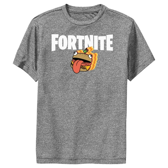 Boy's Fortnite Durr Burger Logo Performance Graphic Tee Charcoal Heather X Large