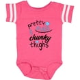 thumbnail image 3 of Inktastic Pretty Eyes and Chunky Thighs Blue Hearts Boys or Girls Baby Bodysuit, 3 of 5