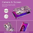 thumbnail image 2 of iPhone 11 case,Dual Layer Hybrid Bumper Clear Rose Gold Marble Design Soft TPU+Hard Back Heavy Duty Anti-Scratch Shockproof Protective Phone Case for Apple iPhone 11 6.1 inch-Purple/Rose Gold, 2 of 7
