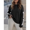 thumbnail image 6 of EMMIOL Skeleton Graphic Fall Sweater for Women Y2K Retro Black Long Sleeve Chunky Knit Pullover with Bone Print, 6 of 7