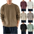 thumbnail image 7 of Chiccall Mens Crew Neck Sweaters Ribbed Knit Sweater Winter Warm Thick Casual Loose Pullover Sweater, 7 of 7