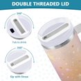thumbnail image 5 of 30 oz Tumbler With Handle Stainless Steel Insulated Tumbler With Lid for Car Cup Holder Rainbow-colored Stars and Dots, 5 of 9