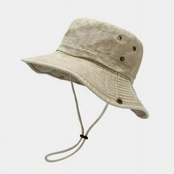 SikaFu Cotton Solid Bucket Hat Outdoor Fisherman Travel Sun Cap For Men And Women 19