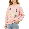 thumbnail image 2 of Busydd Girls Sweatshirts 1-7 Years Trendy Cute Print Crewneck Sweatshirt Casual Comfortable Cotton Long Sleeve Pullover Tops 4-5 Years, 2 of 7
