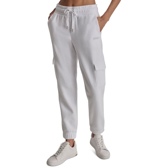 DKNY Womens Regular fit Cargo Pants Xl White Solid