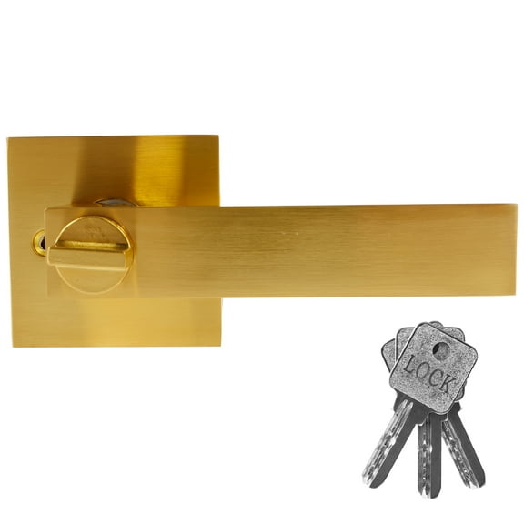 Aluminium Alloy Entry Door Handle Set With Keys High Security Adjustable Latch Exterior Door Lever Set Simple Style Exterior Door Knobs Set for Hallway Office