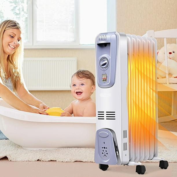 Radiateur Ã bain dâ€™huile 1500W Gymax â€“ Avec thermostat
