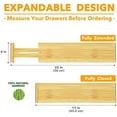 thumbnail image 5 of 4“ High Bamboo Deep Drawer Dividers with Labels, Kitchen Adjustable Drawer Organizers, Expandable Organization for Home, Office, Dressers and Bathroom, 2 Dividers (17-22 in), 5 of 6