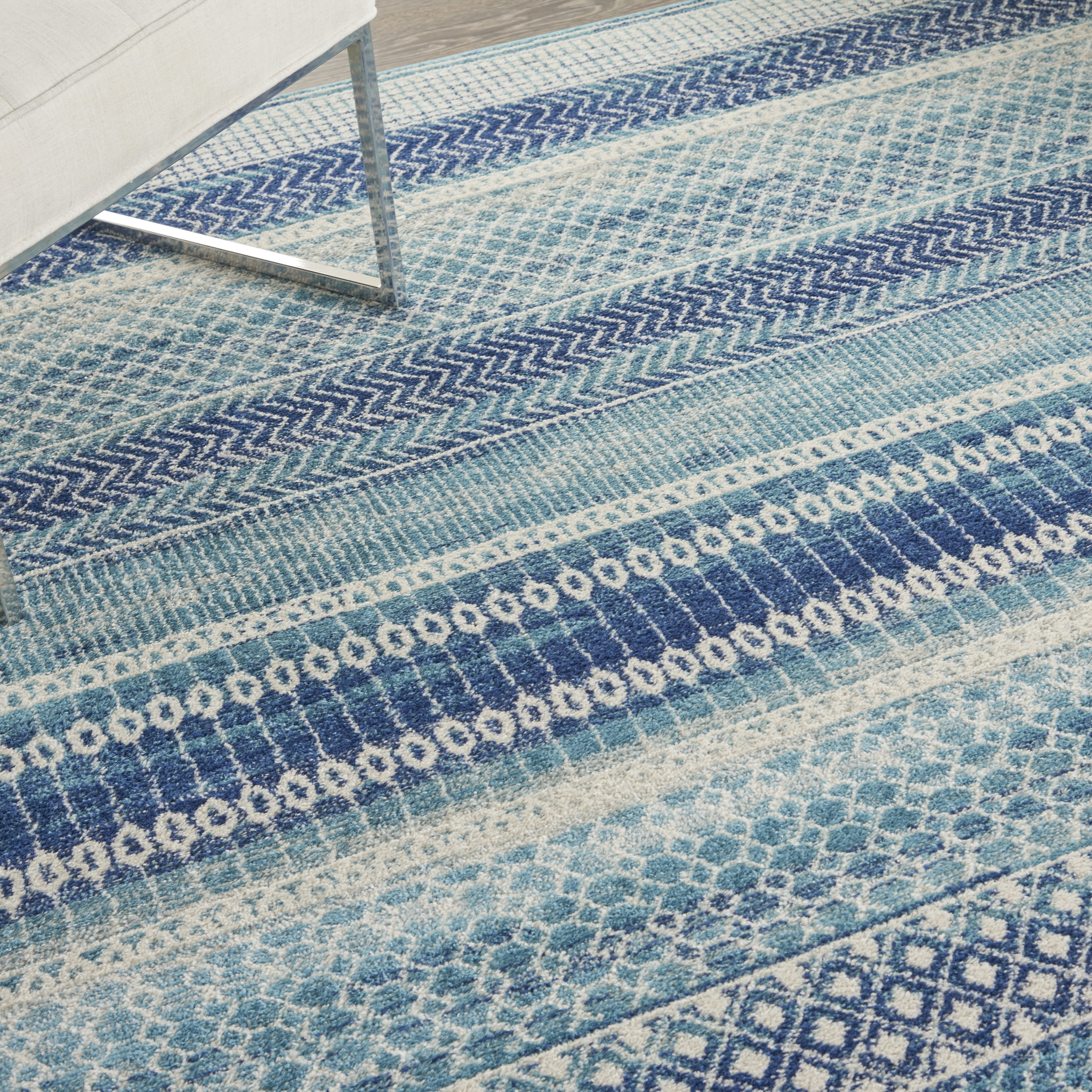 Nourison Passion Bohemian Navy Blue 8' x  10' Area Rug, (8x10)